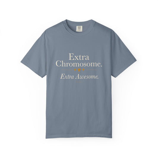 Extra Chromosome. Extra Awesome. Blue Unisex Tee