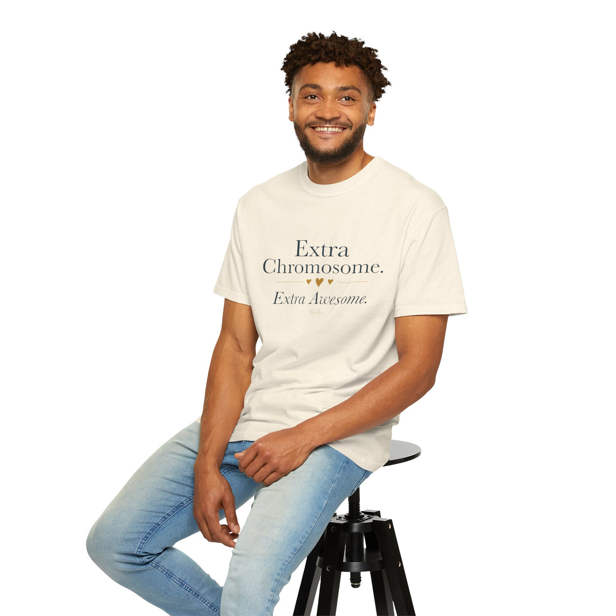 Extra Chromosome. Extra Awesome. Cream Unisex Tee