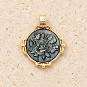 Floral Abalone Bezel Charm