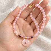 Rose Quartz & Strawberry Quartz Necklace