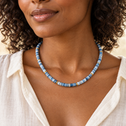 Owyhee Blue Opal and Heishi Bead Necklace