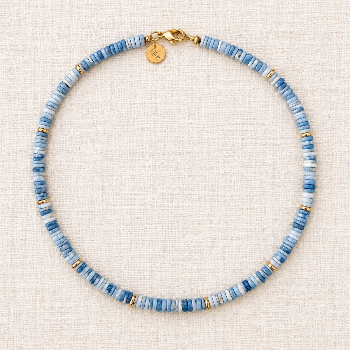 Owyhee Blue Opal and Heishi Bead Necklace