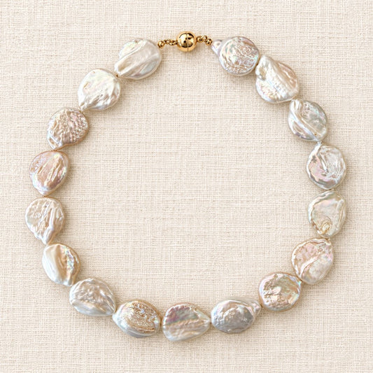 Organically Shaped Coin Pearl Necklace