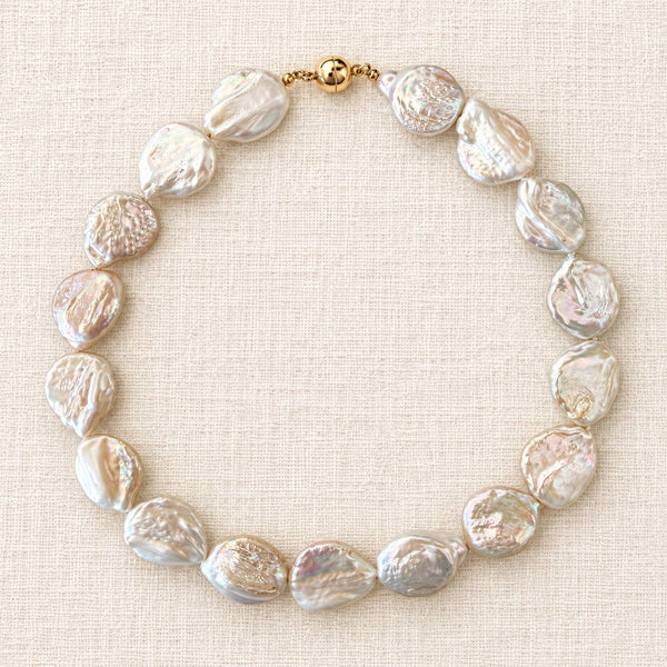 Organically Shaped Coin Pearl Necklace