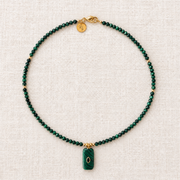 Faceted Malachite & Pendant Necklace