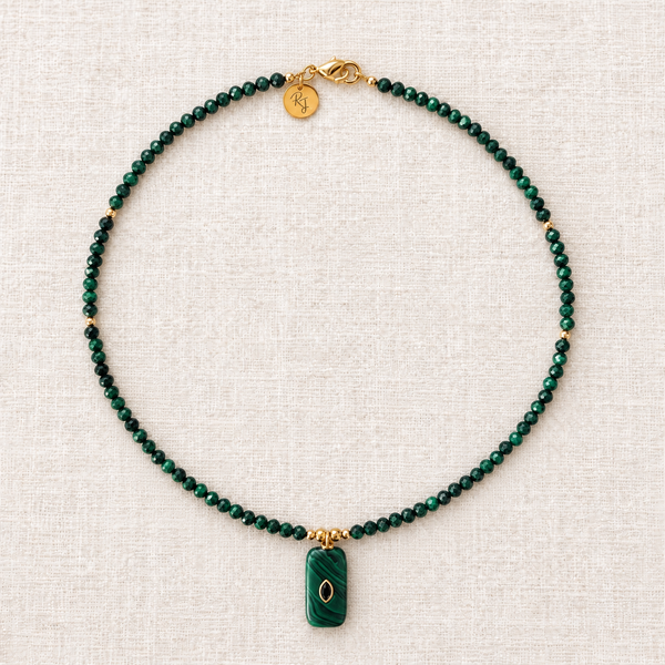 Faceted Malachite & Pendant Necklace