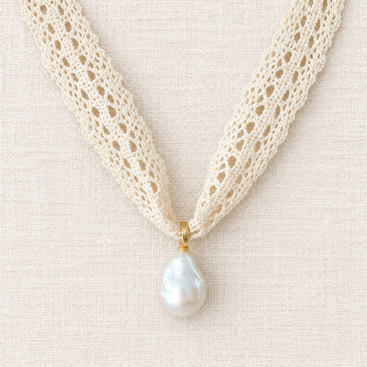 Heirloom Lace Baroque Pearl Necklace
