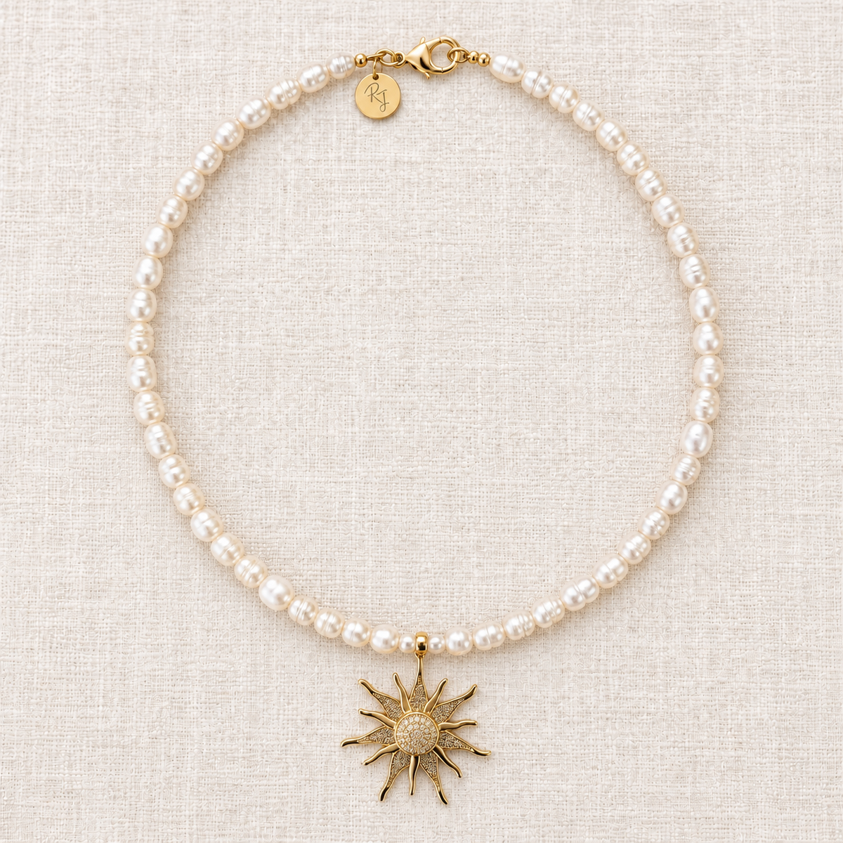 Freshwater Pearl & Sun Necklace