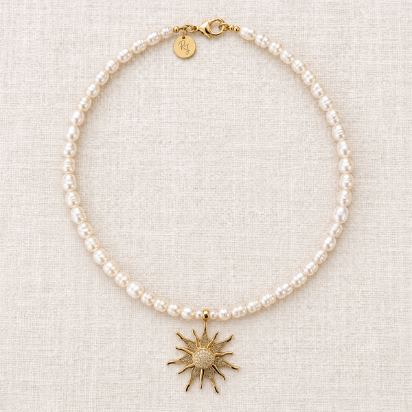 Freshwater Pearl & Sun Necklace