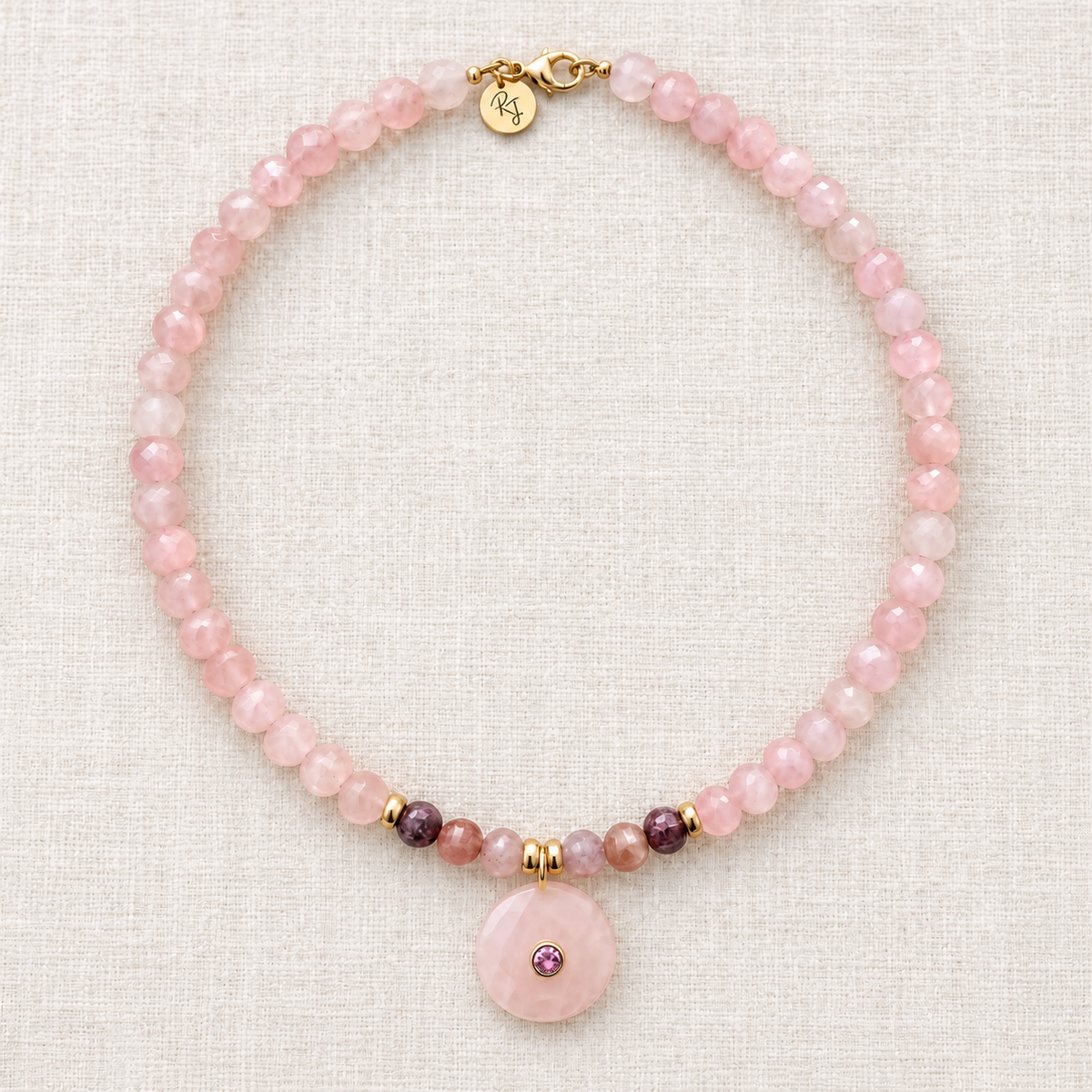 Rose Quartz & Strawberry Quartz Necklace