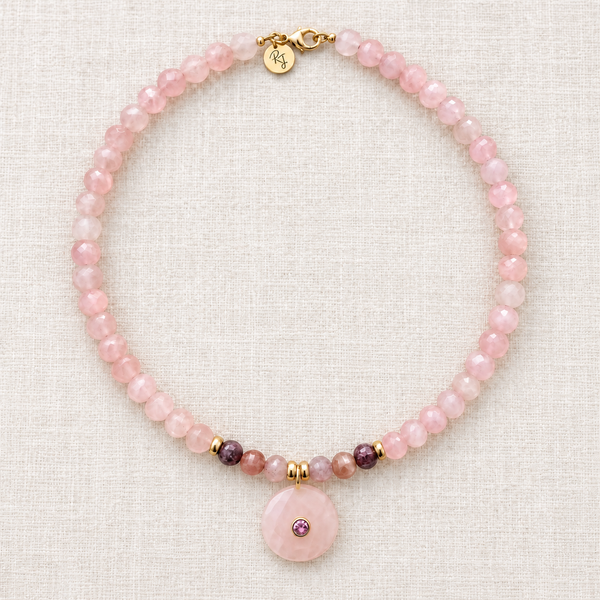 Rose Quartz & Strawberry Quartz Necklace