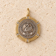 Parisian Paris Swan Coin Pendant "We Will Always Have Paris"